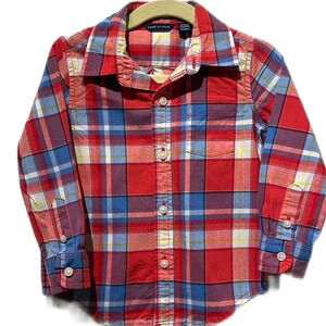 Janie and Jack Button Down Plaid Shirt